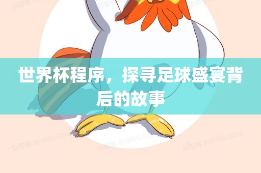 世界杯程序，探寻足球盛宴背后的故事